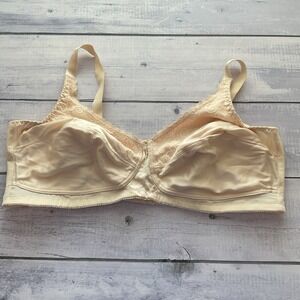 Trulife‎ Naturalwear Mastectomy Bra Womens 46C Nude Beige Wireless 210
